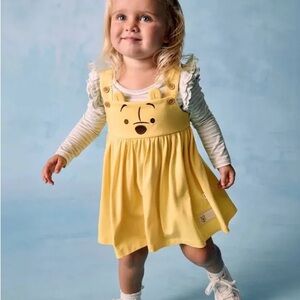 Little Sleepies Yellow Kids Dress with Bear Design